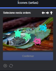 Captcha de ícones por setas resolvido pelo SSBot